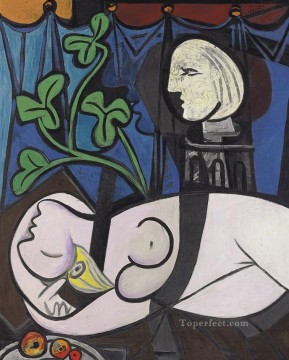  1932 Oil Painting - Nude Green Leaves and Bust 1932 Cubist